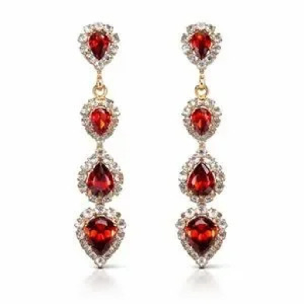 Classic Teardrop Earrings With Crystals